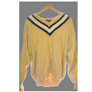 Gant Rugger Men's Sweater Cable Knit V Neck XL Discontinued Line Hand Framed